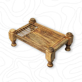 Mango Wood Cot (Charpai, Cart) Snacks Serving Platter Small Size